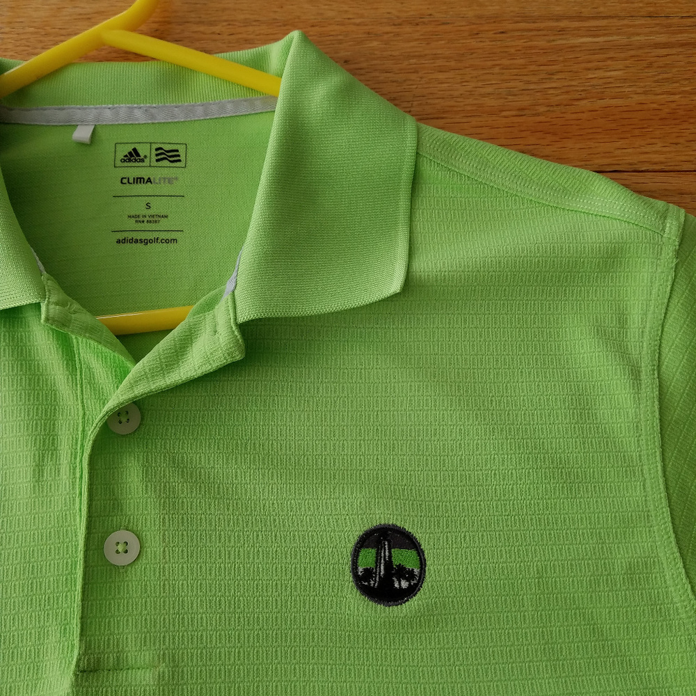 Adidas ClimaLite Green Golf Polo Shirt Adult Mens Size S Small EUC